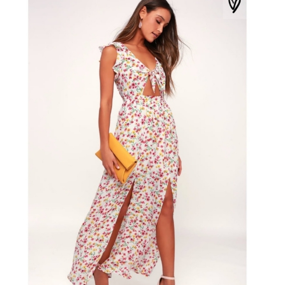 Jack By Bb Dakota Brylee Floral Tie Top Maxi dress